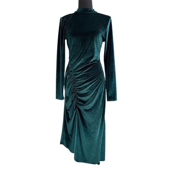 Reclaimed Vintage Women’s Emerald High Neck Dress Size 10 - Picture 2 of 8